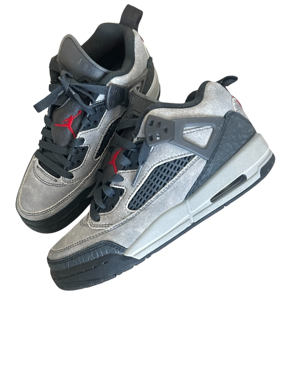 Jordan Kids Grey Black Red Retro Sneaker shoes size 5